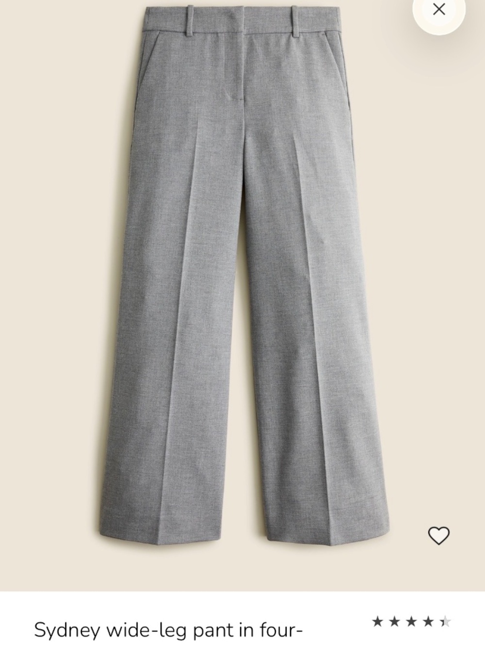 J. Crew Four Season Blend Sydney Pant in Gray